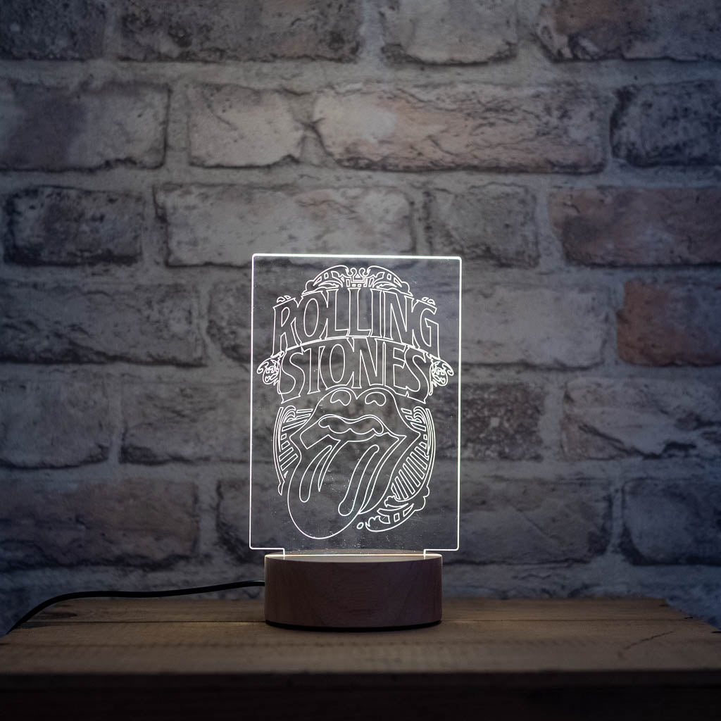 Engraved Rolling Stones Hot Lips Lamp