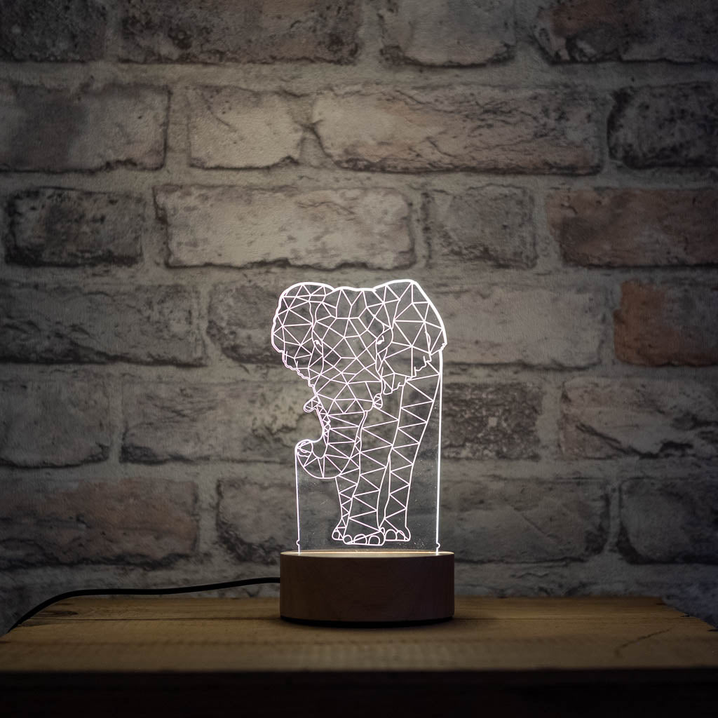 3D Illusion Elephant Walk Safari Animal Lamp