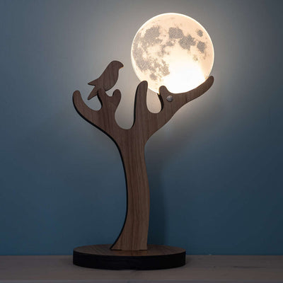 3D illusion moon bird lamp England.