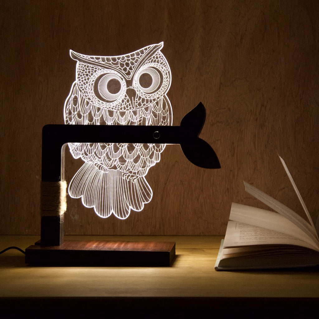 3D Illusion Owl Lamp England