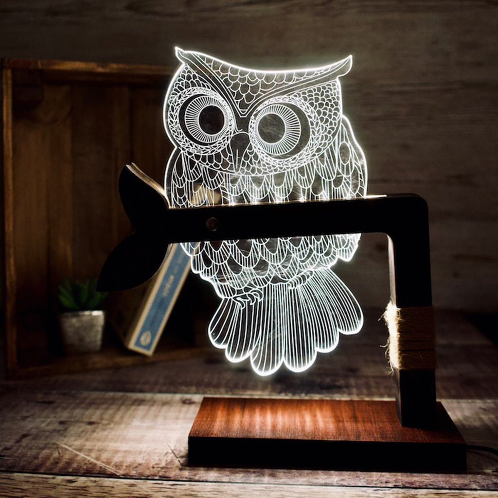 3D Illusion Owl Lamp UK