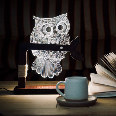 3D Illusion Owl Lamp England
